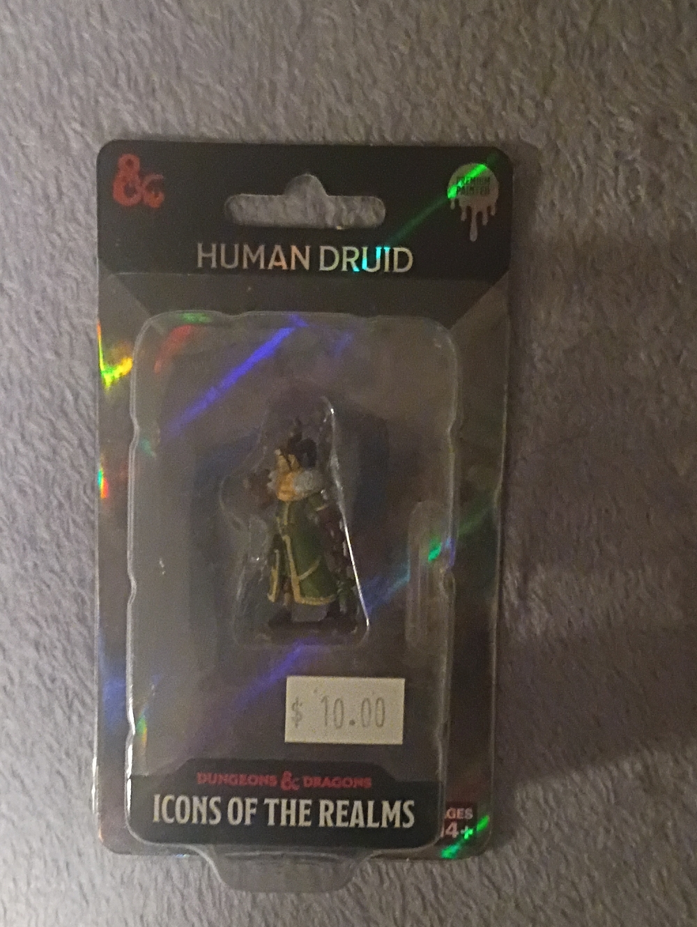 Human Druid Miniature - Icons of the Realms (Green Robe)